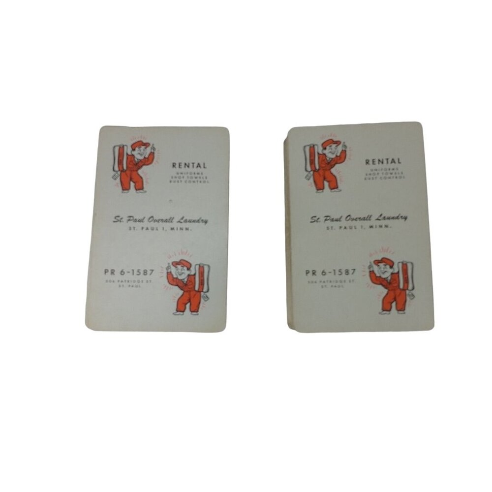 Brown & Bigelow Advertising St.Paul Overall Laundry Double Deck Of Playing Cards